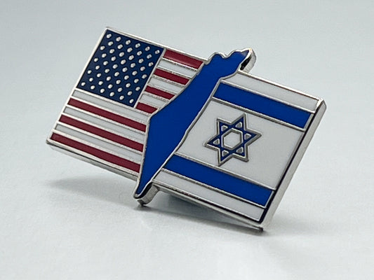 Achdut lapel pin featuring a sleek, modern design with the Hebrew word for unity.